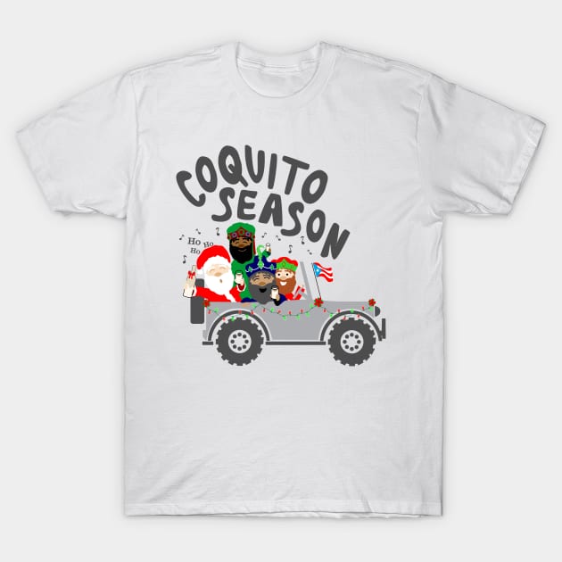 Puerto Rico Coquito Season Christmas Chinchorreo Santa & Three Kings T-Shirt by bydarling